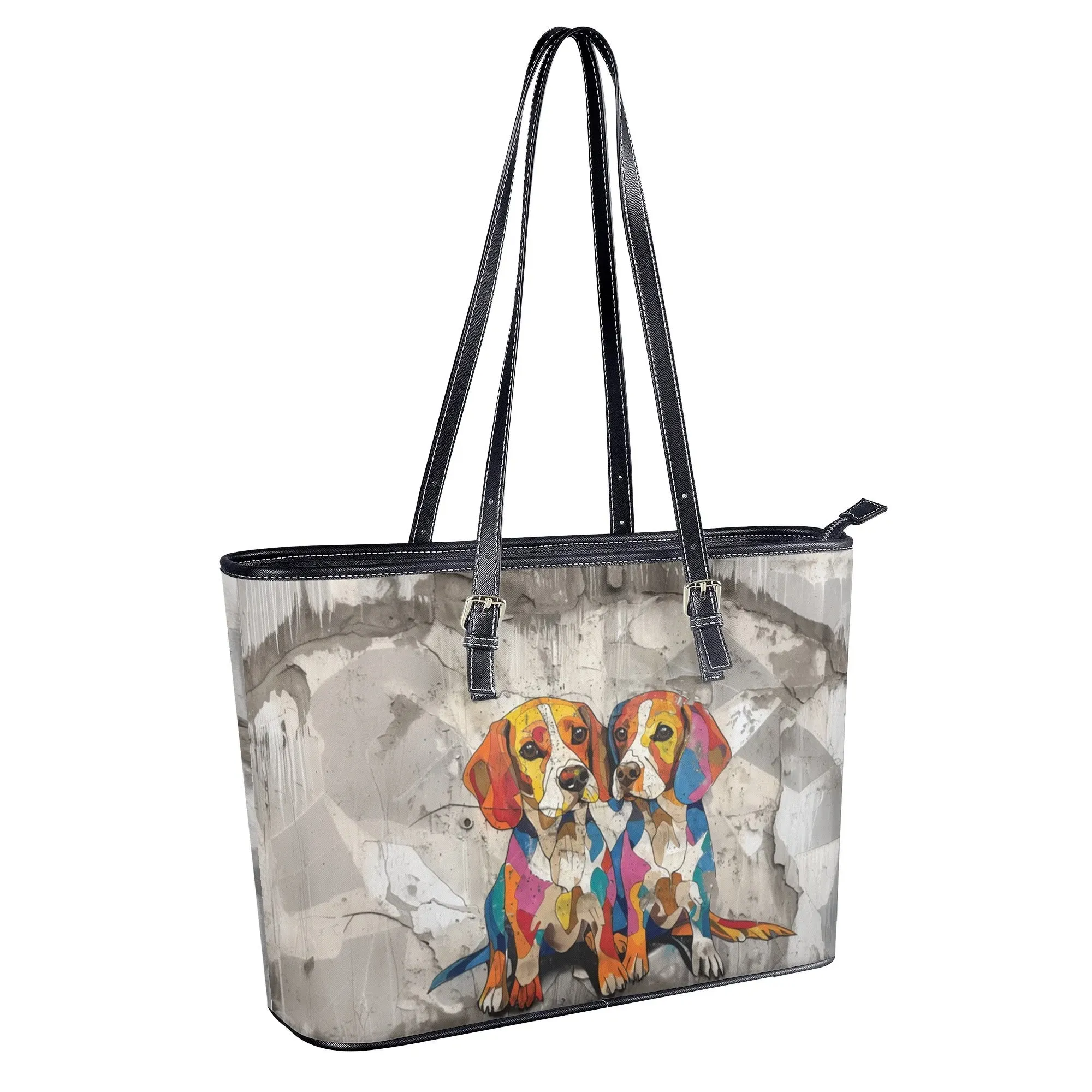 Beagle Original Dog Art Durable Zipper Handbag