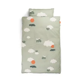 Bedlinen junior - Happy clouds - Green