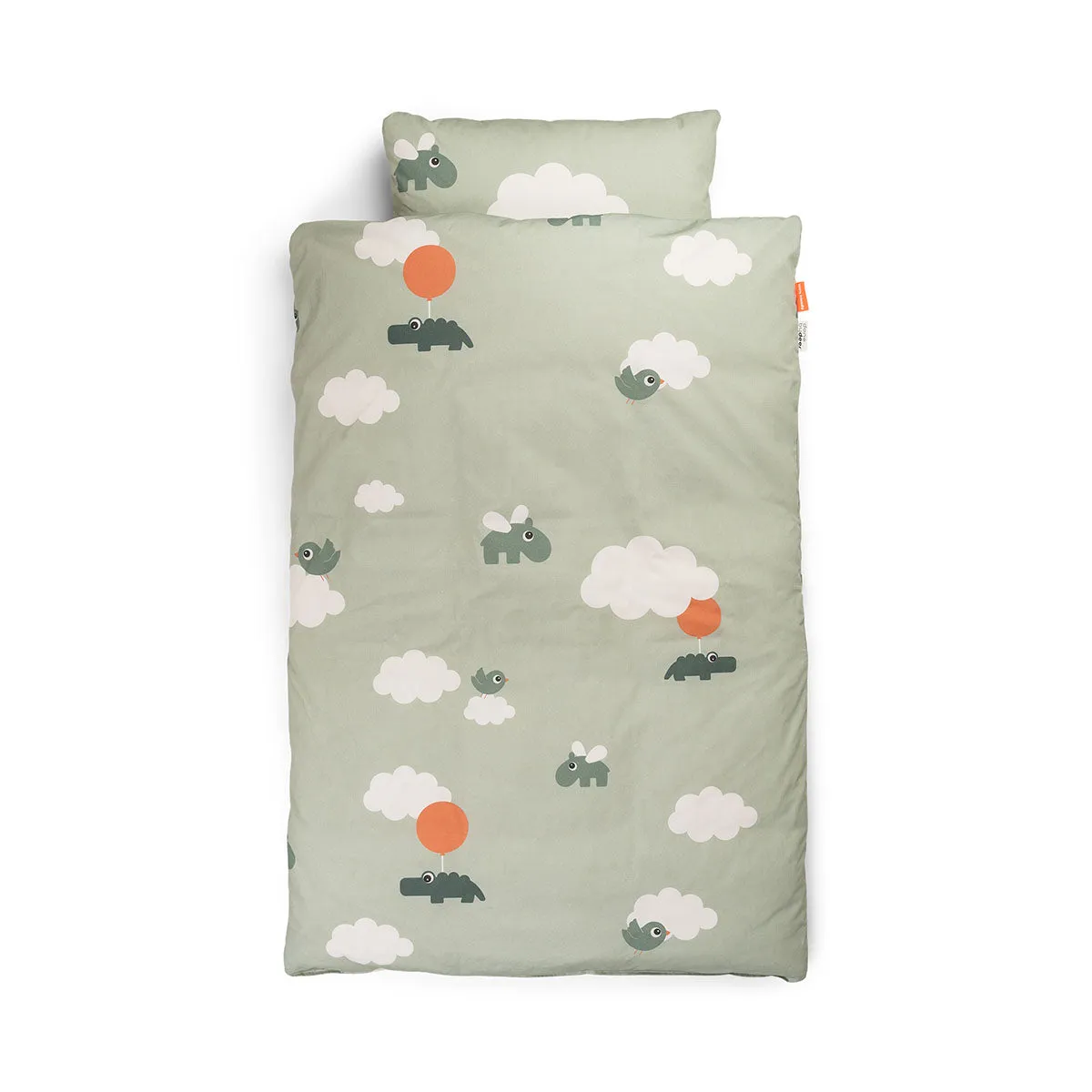 Bedlinen junior - Happy clouds - Green