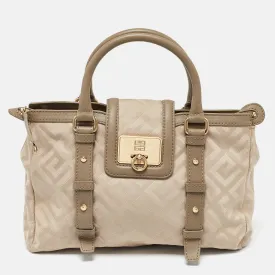 Beige Signature Canvas and Leather Tote