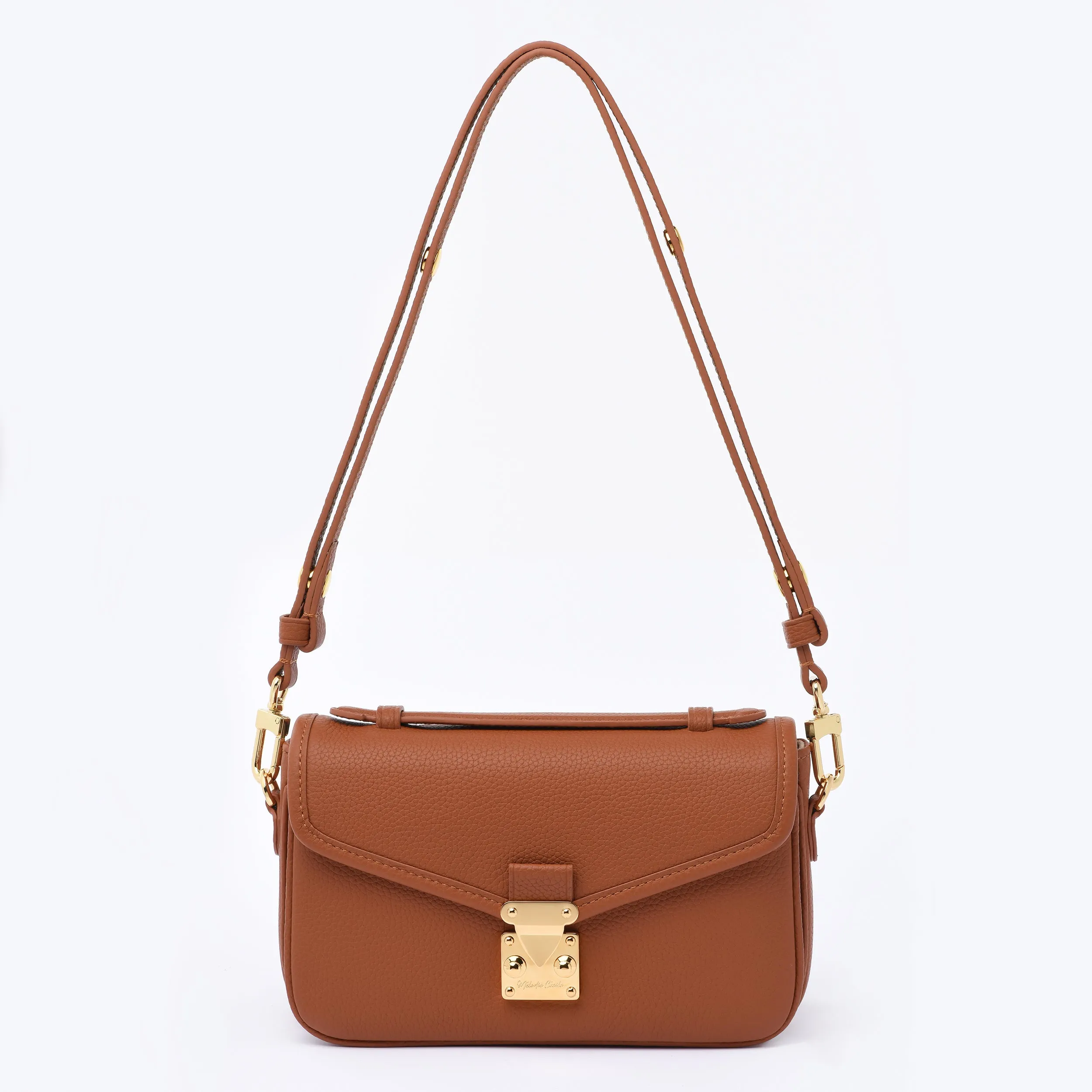Brown Togo Leather - "Le Petit Paris15" Crossbody bag