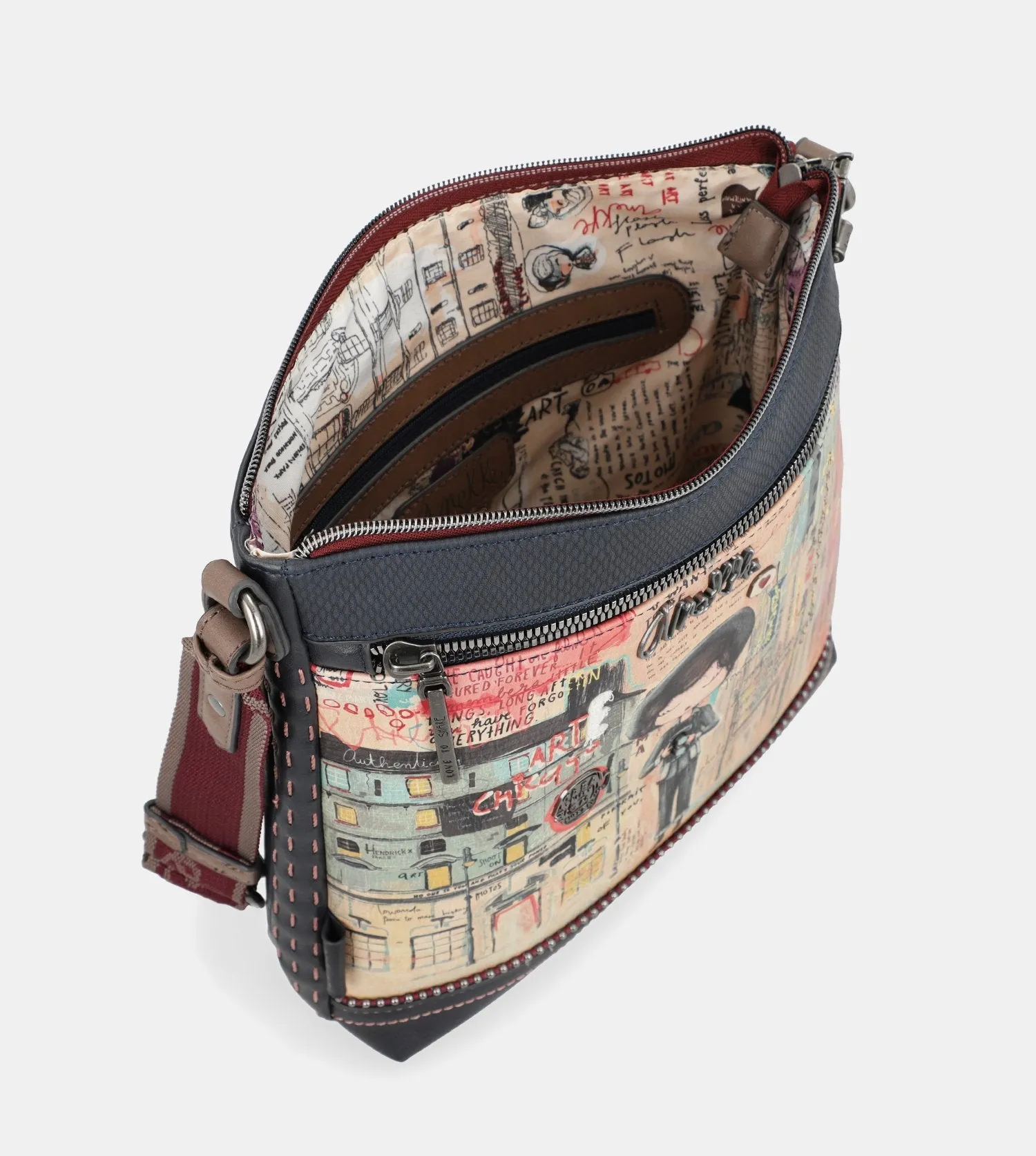 City Art crossbody bag with a pocket