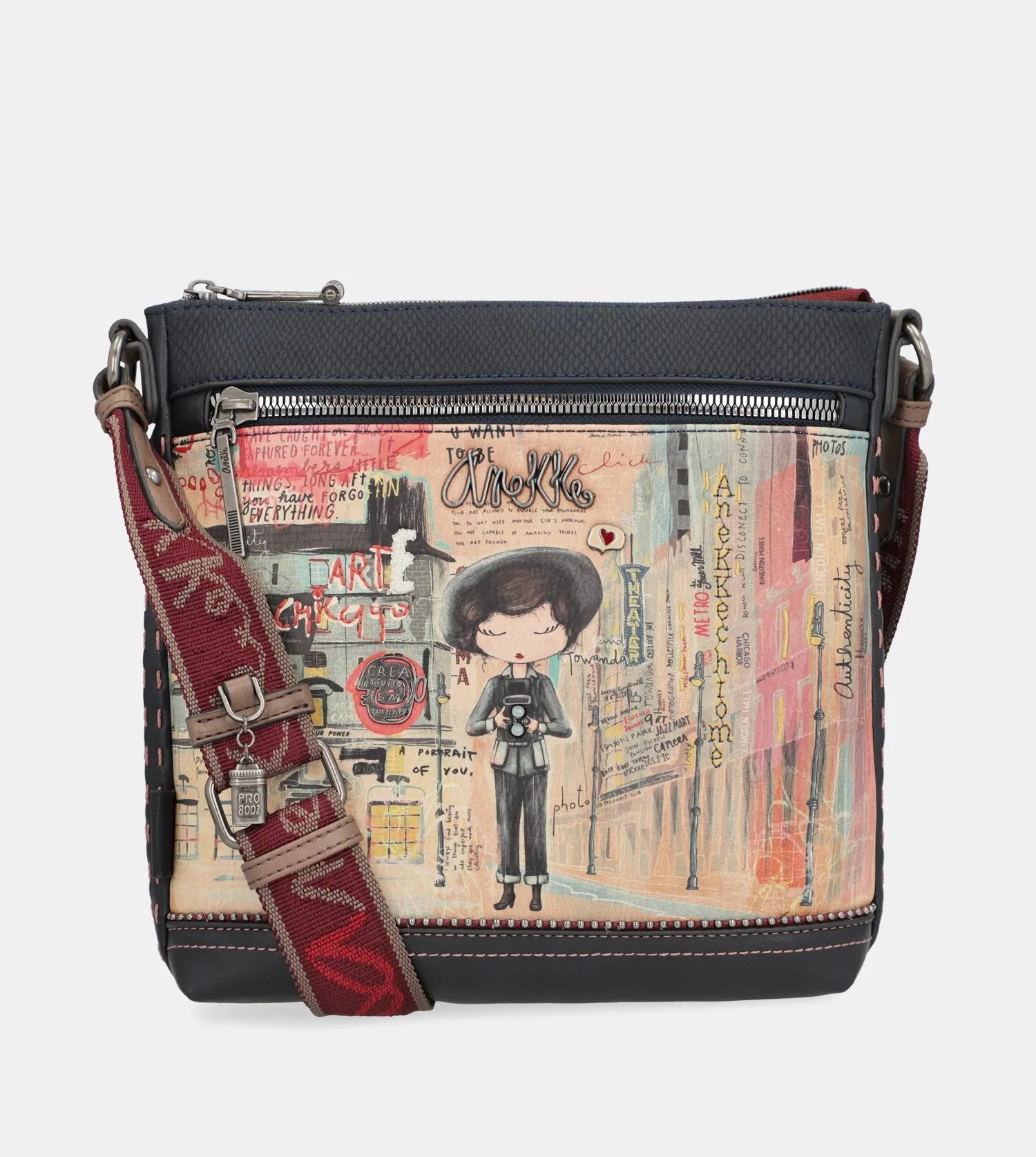 City Art crossbody bag with a pocket