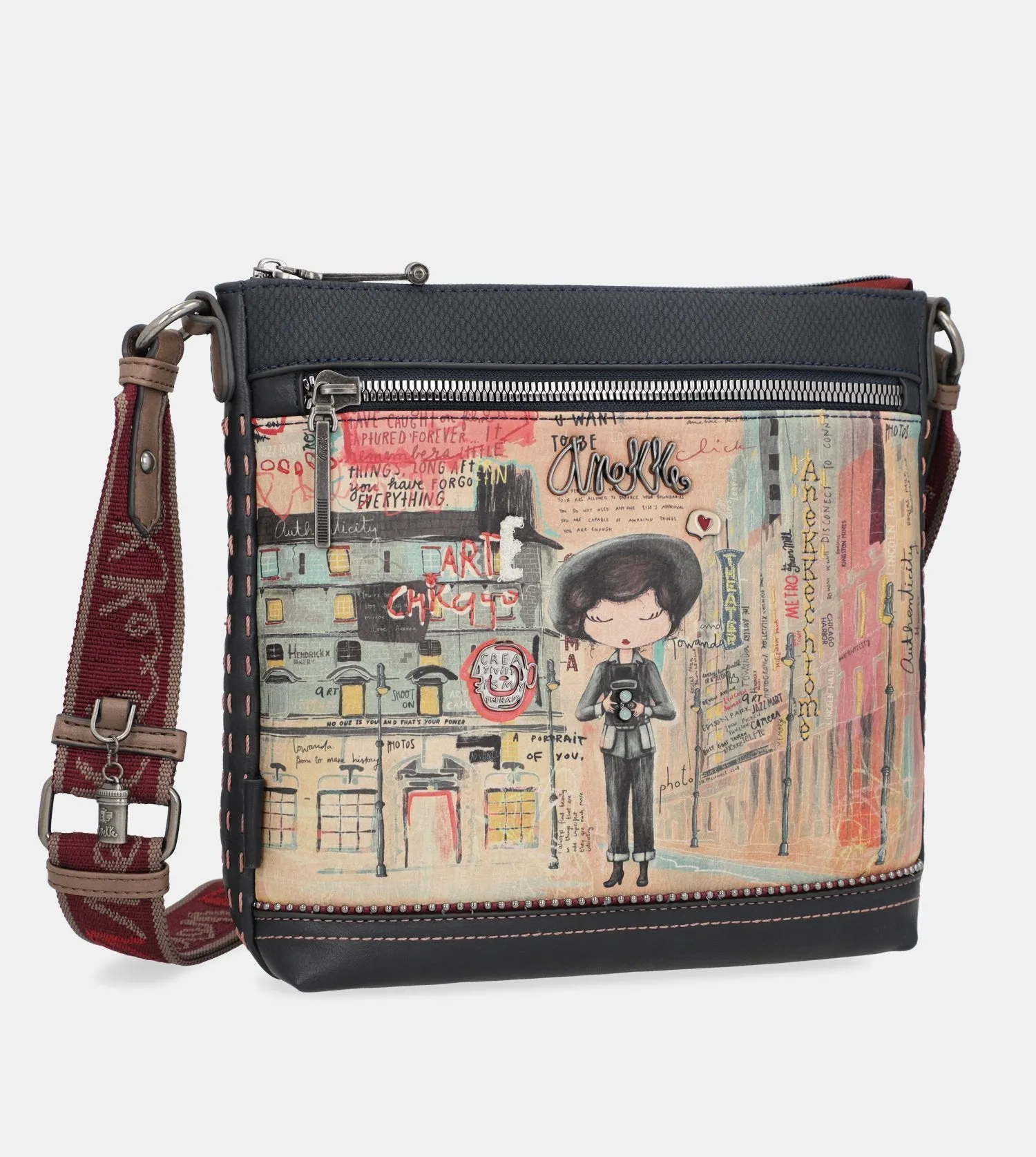 City Art crossbody bag with a pocket