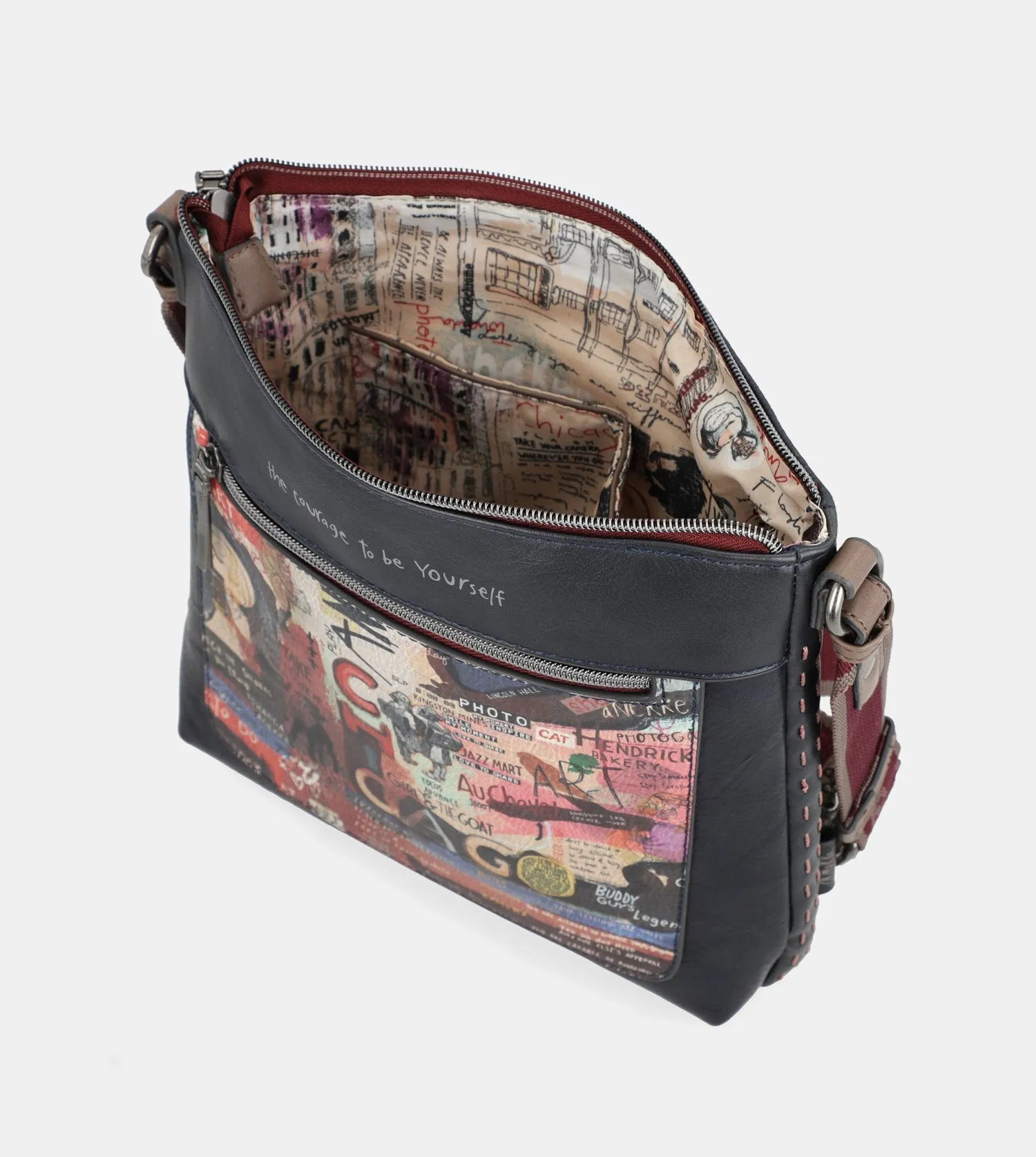 City Art crossbody bag with a pocket