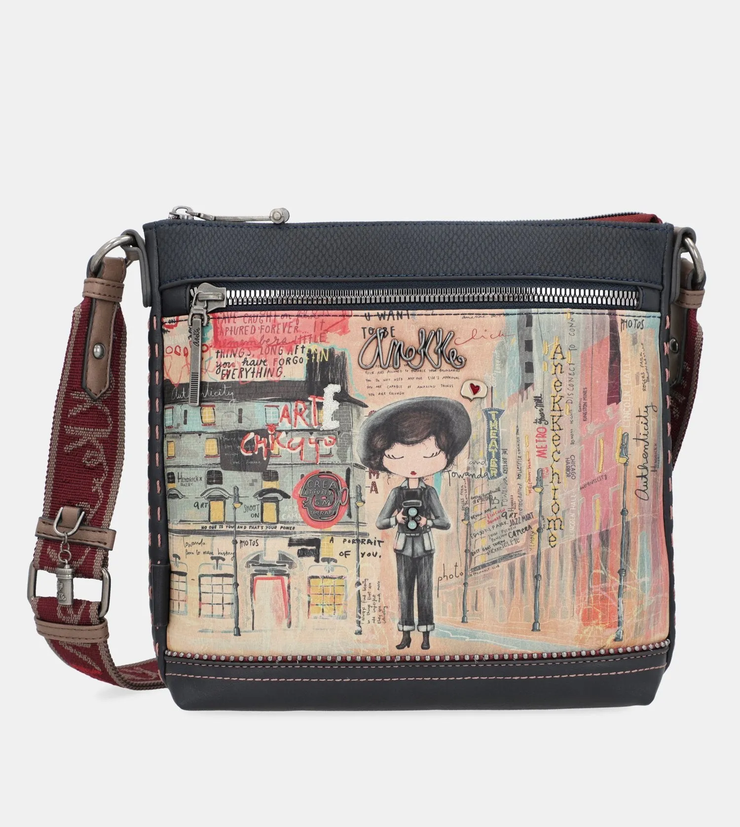 City Art crossbody bag with a pocket