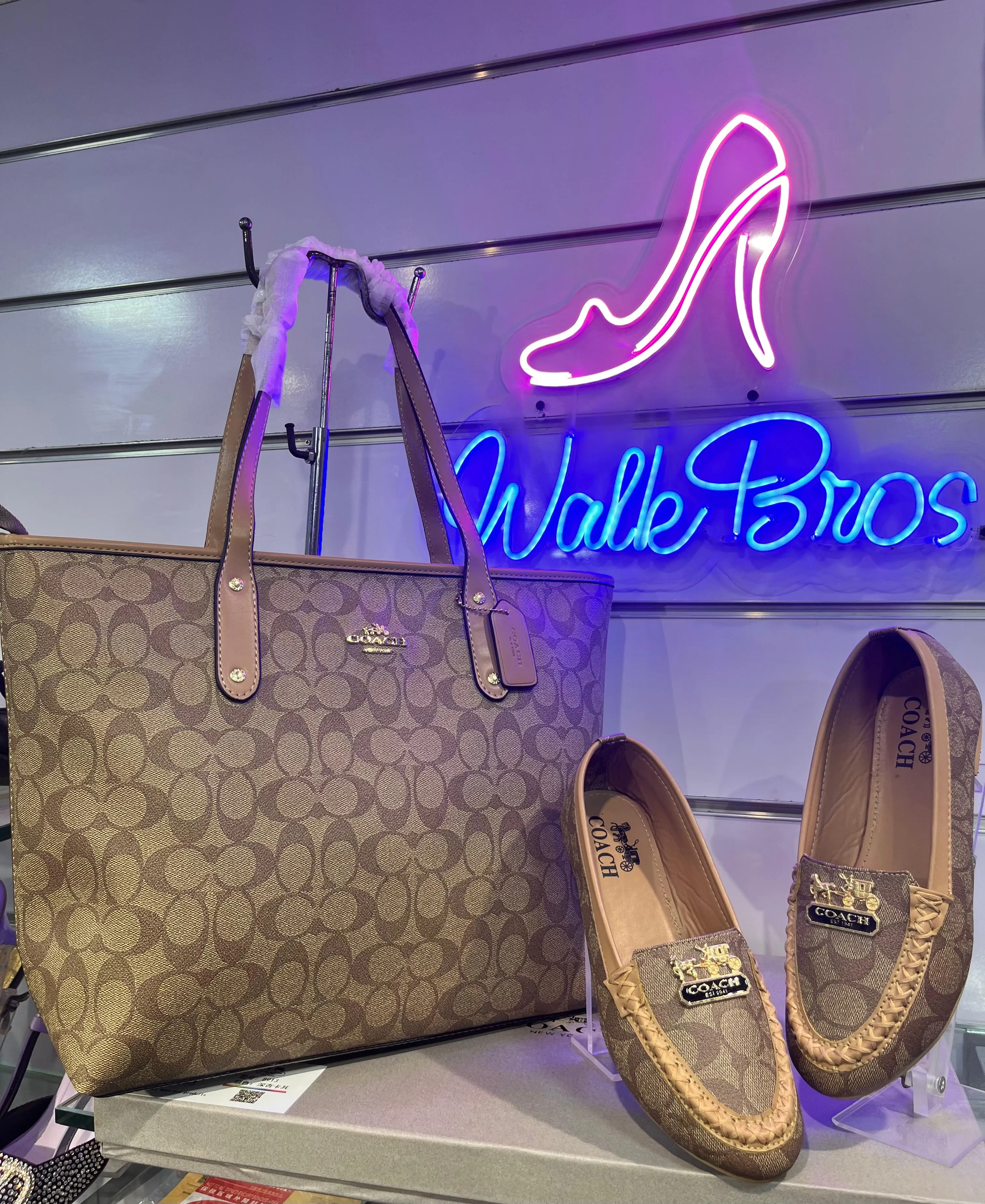 COMBO DEAL OF COACH ZIP TOTE BAG AND COACH FLAT PUMPS - BEIGE