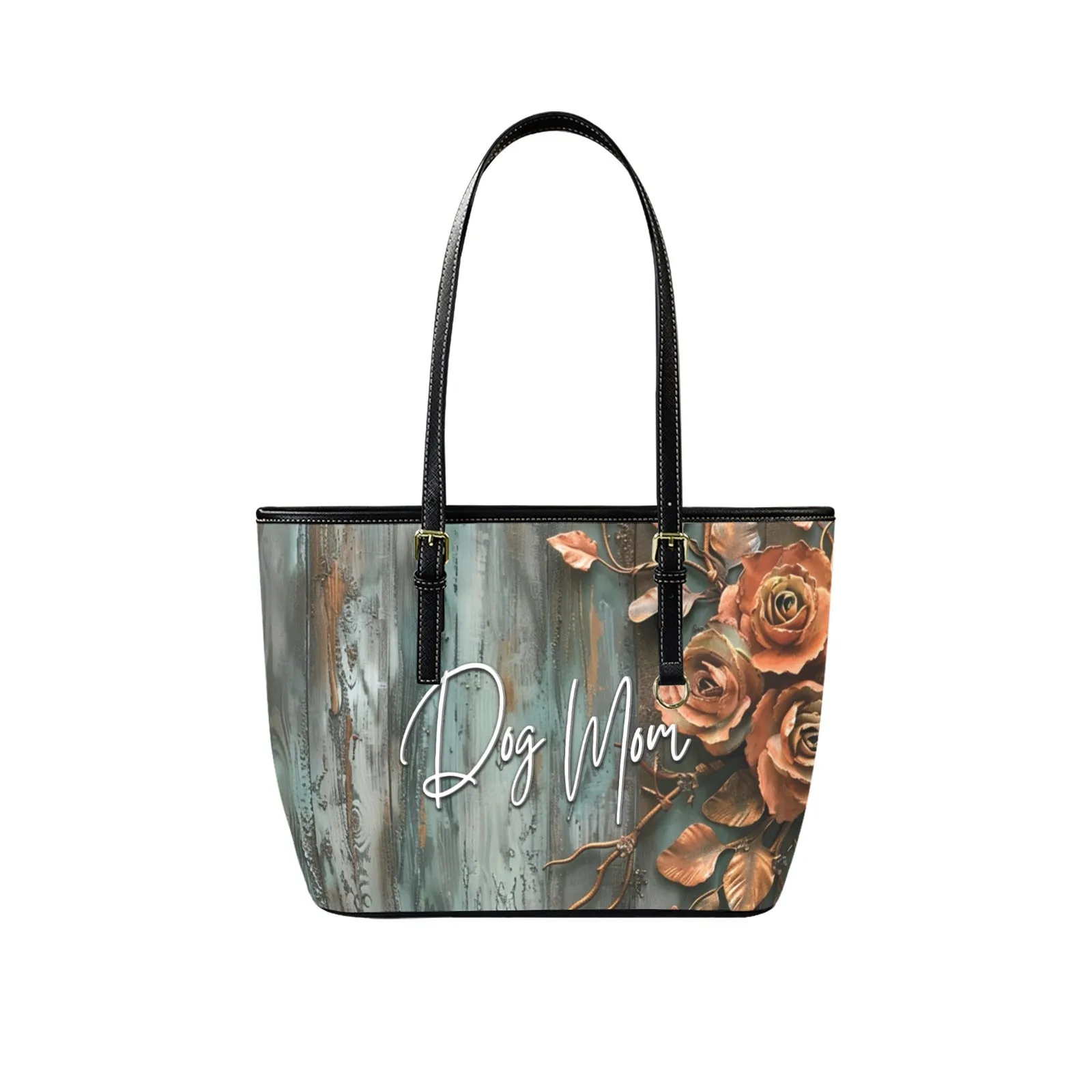 Dog Mom Farmhouse Patina Rose Durable Zipper Handbag