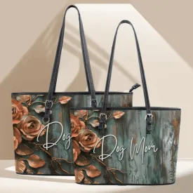 Dog Mom Farmhouse Patina Rose Durable Zipper Handbag