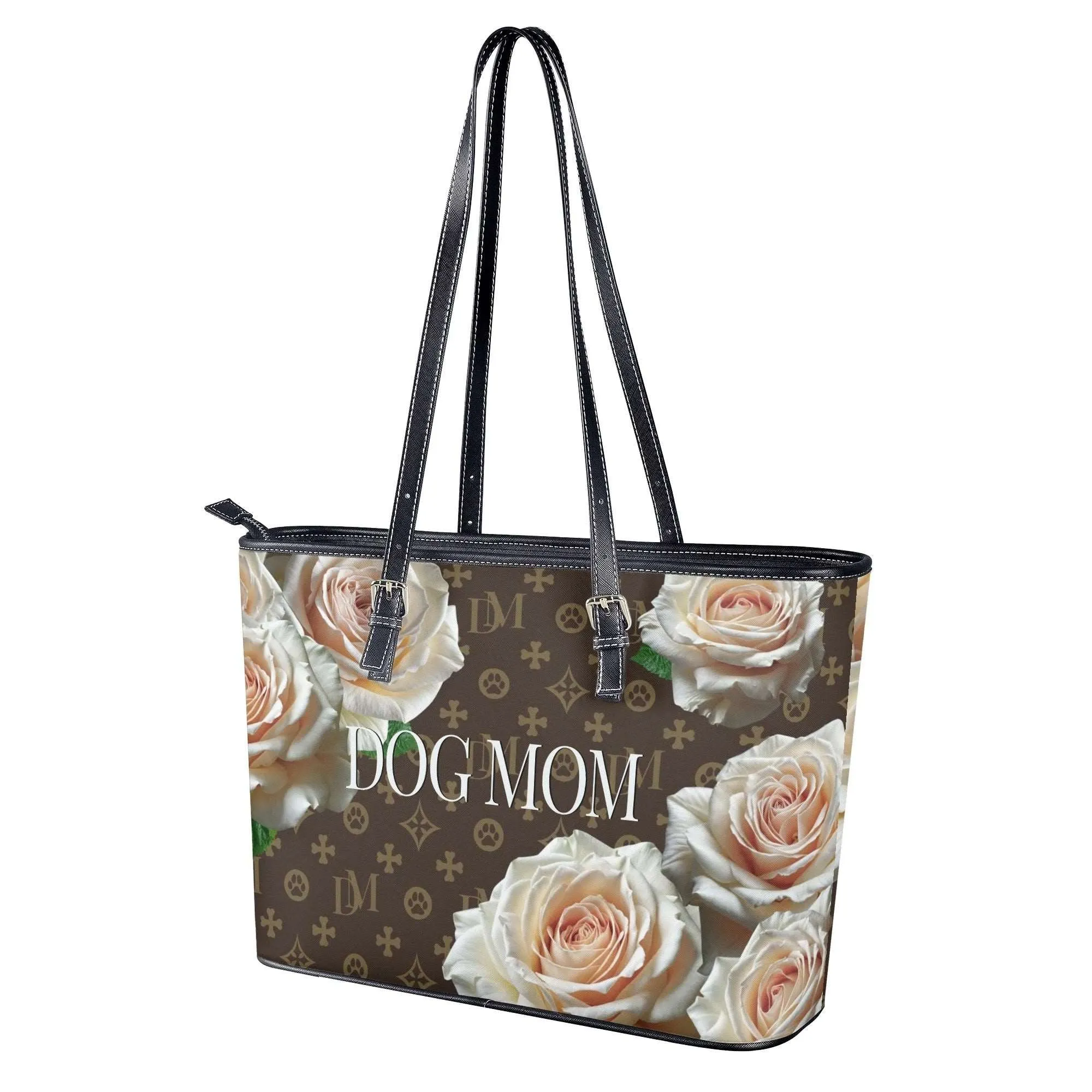 Dog Mom "DM" Signature Motif Durable Champagne Rose Handbag