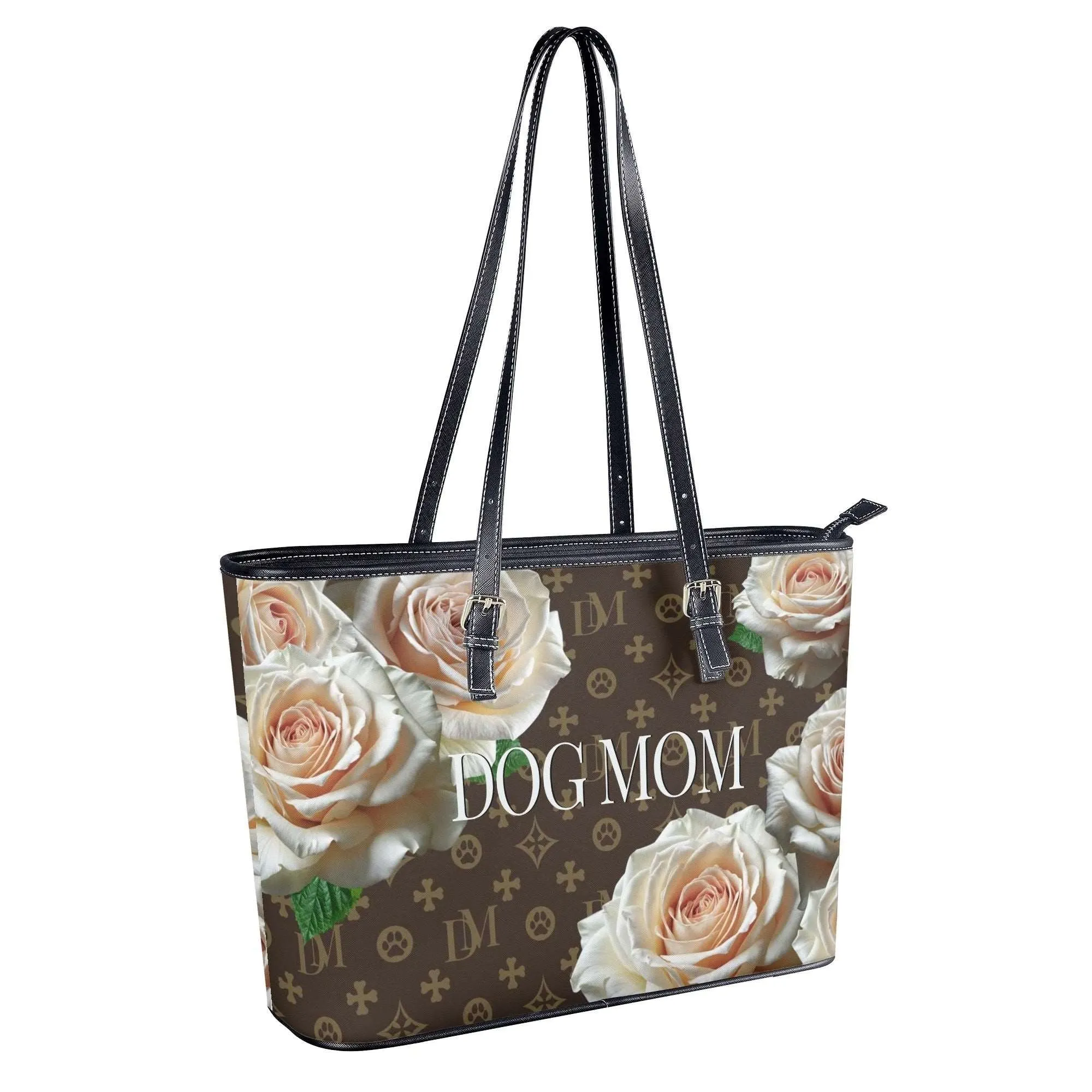 Dog Mom "DM" Signature Motif Durable Champagne Rose Handbag