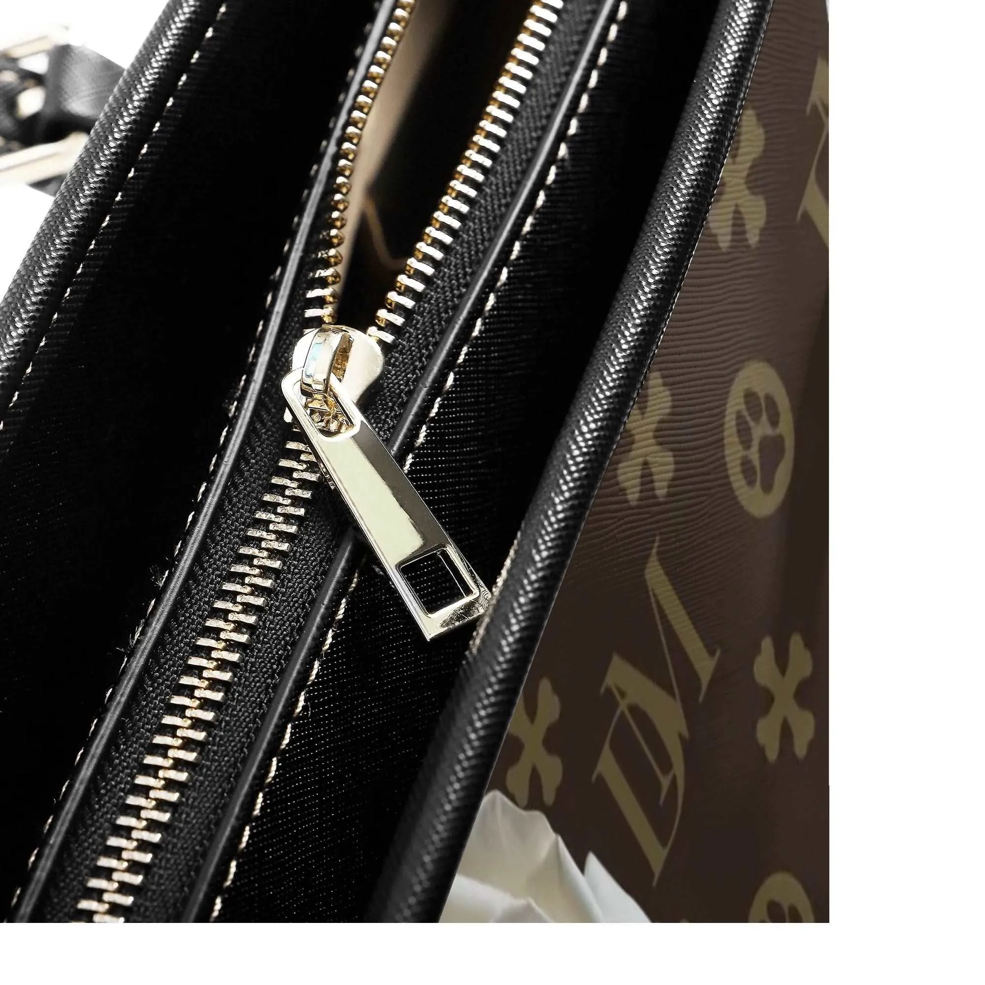Dog Mom "DM" Signature Motif Durable Champagne Rose Handbag