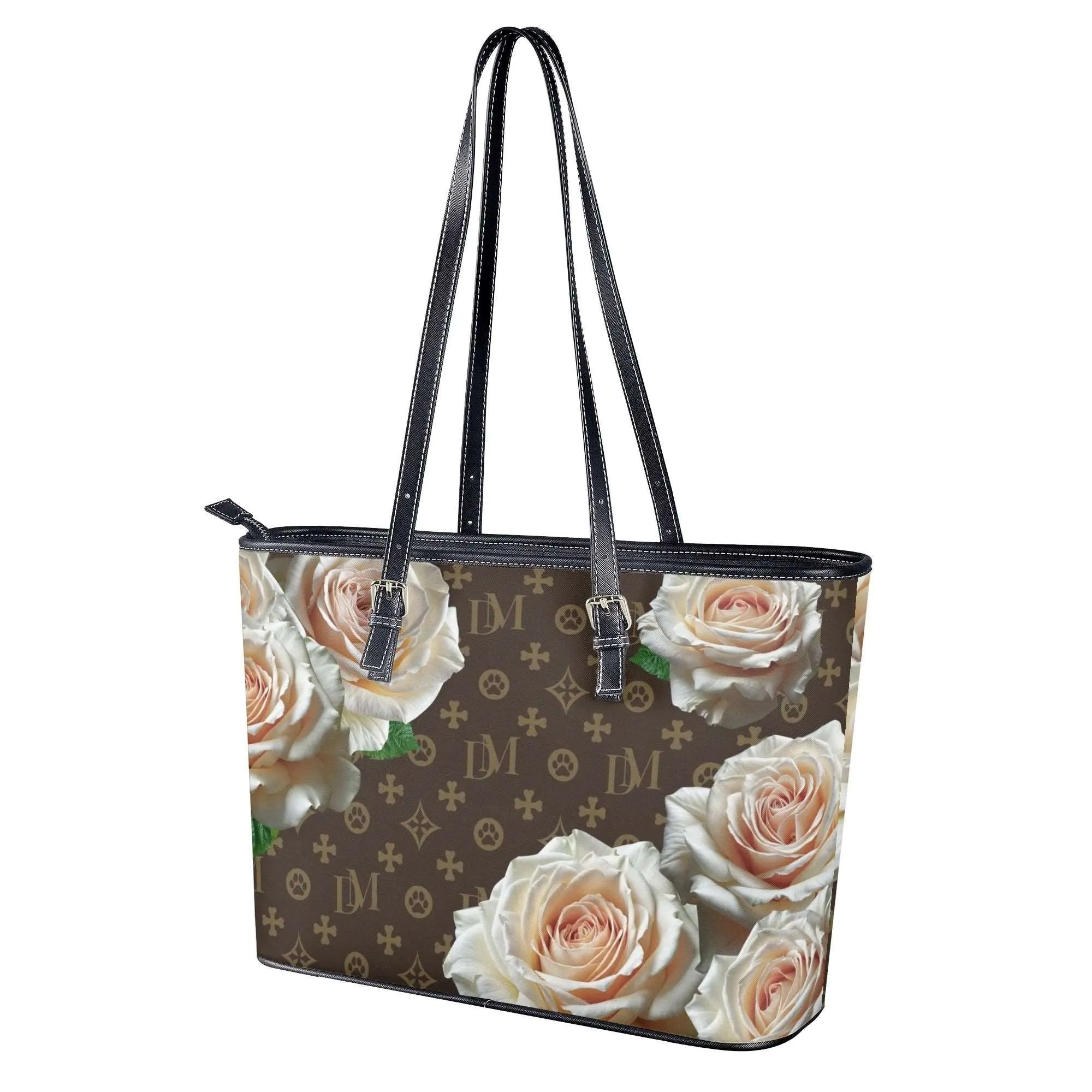 Dog Mom "DM" Signature Motif Durable Champagne Rose Handbag