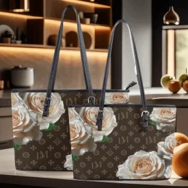 Dog Mom "DM" Signature Motif Durable Champagne Rose Handbag