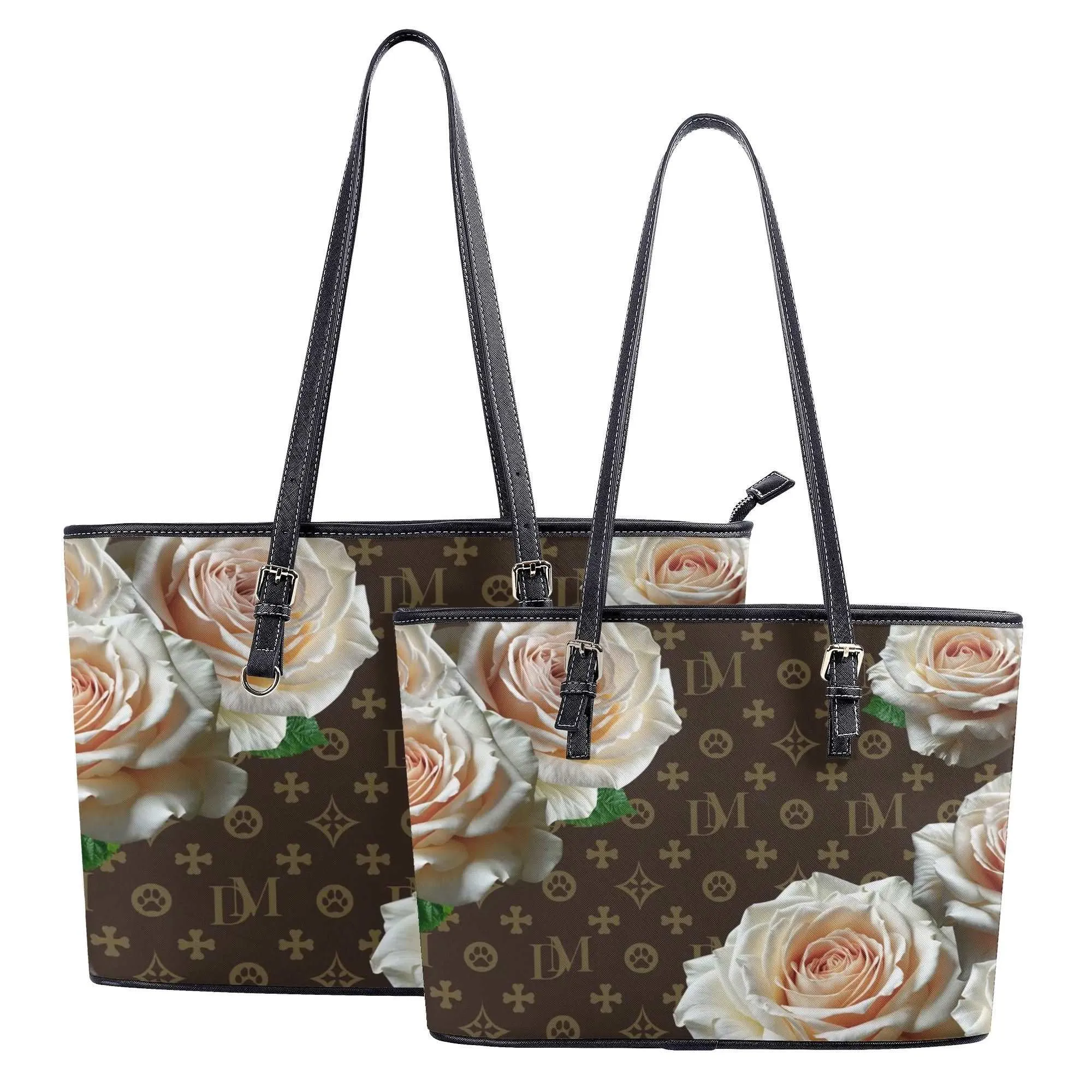 Dog Mom "DM" Signature Motif Durable Champagne Rose Handbag