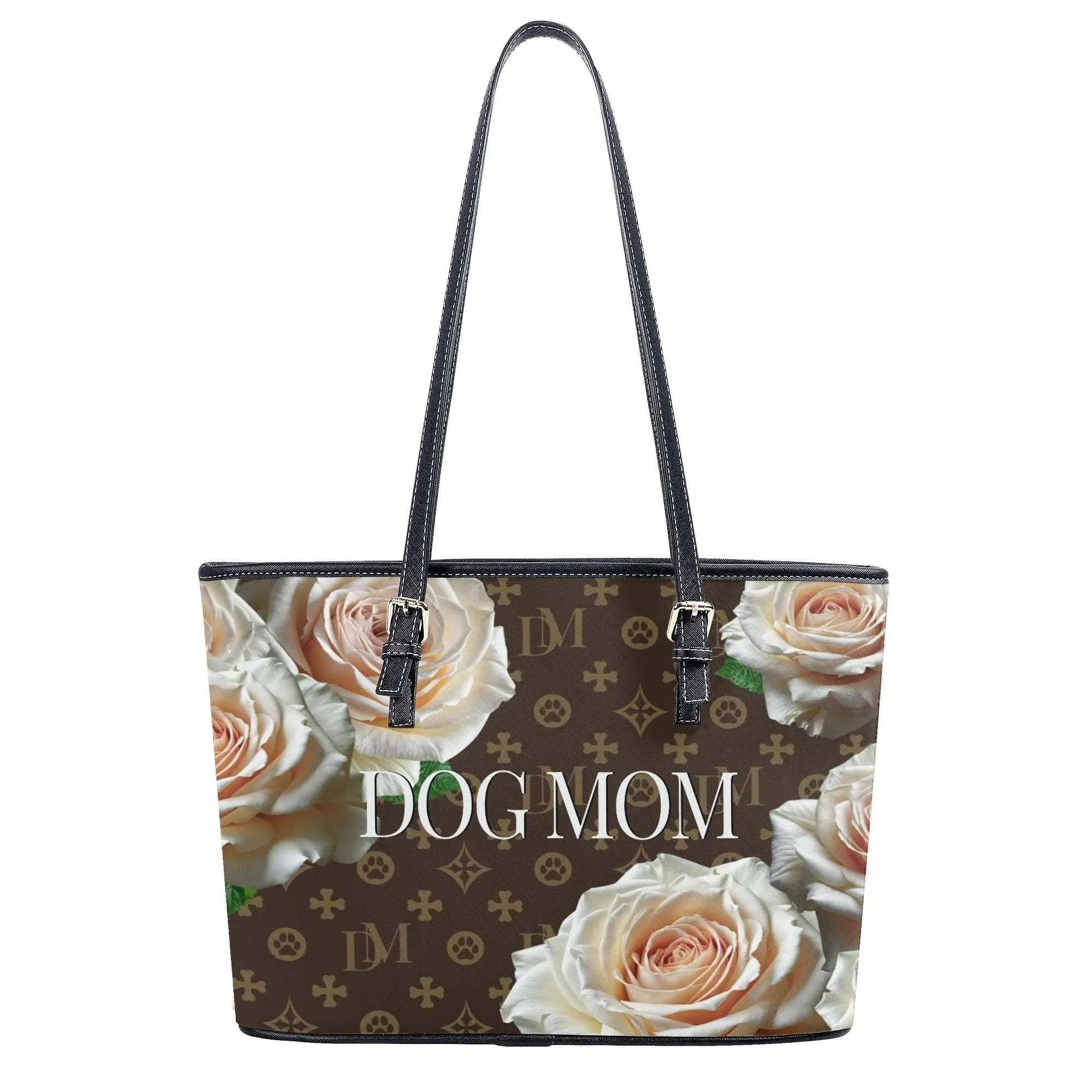 Dog Mom "DM" Signature Motif Durable Champagne Rose Handbag