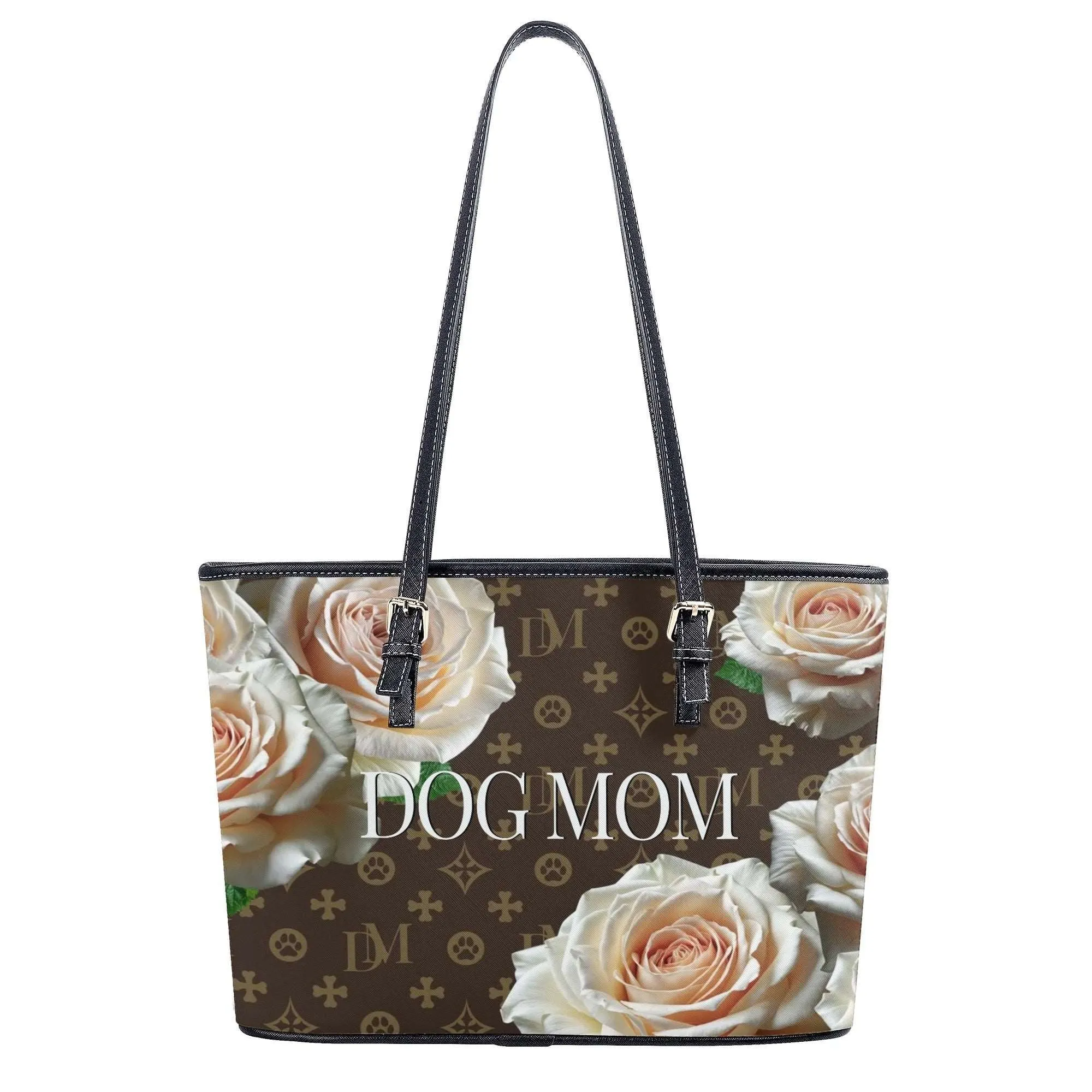 Dog Mom "DM" Signature Motif Durable Champagne Rose Handbag