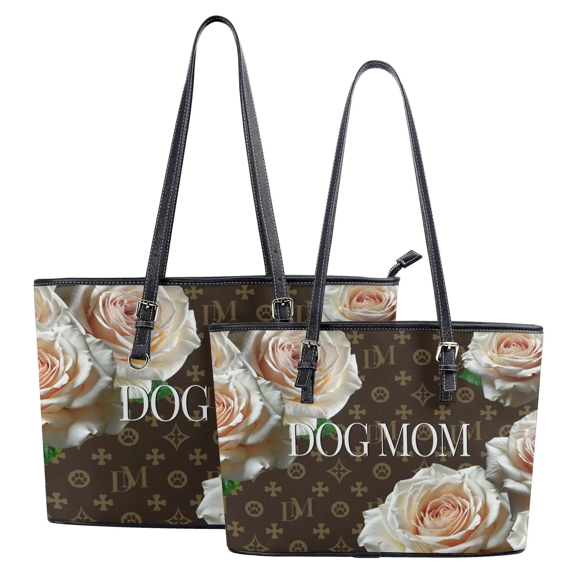 Dog Mom "DM" Signature Motif Durable Champagne Rose Handbag