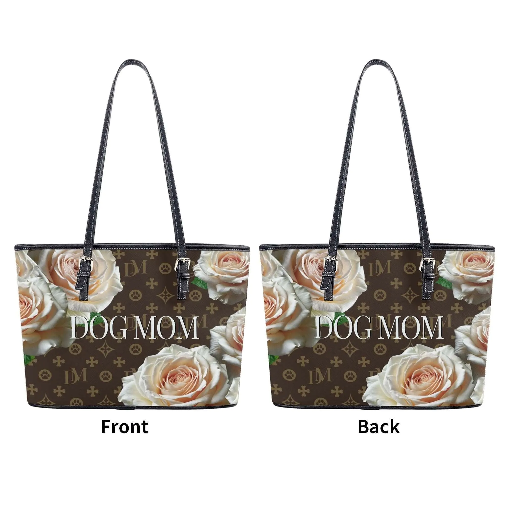 Dog Mom "DM" Signature Motif Durable Champagne Rose Handbag