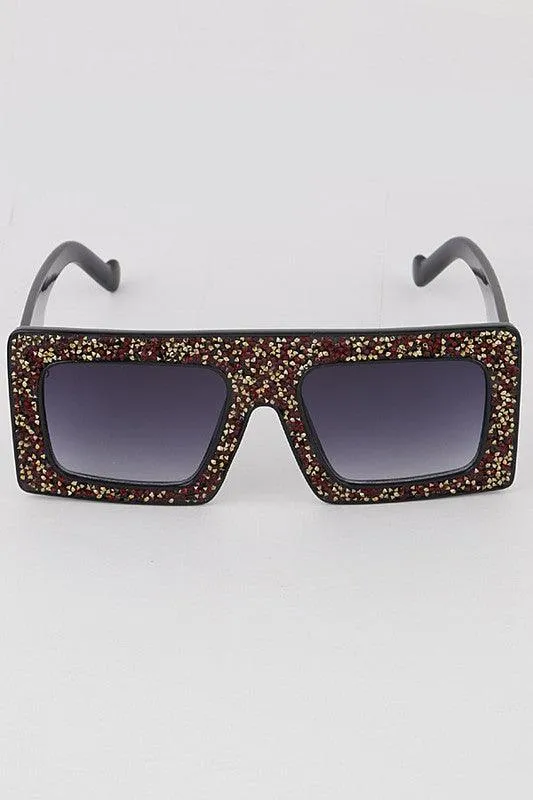 Druzy Plastic Square Sunglasses