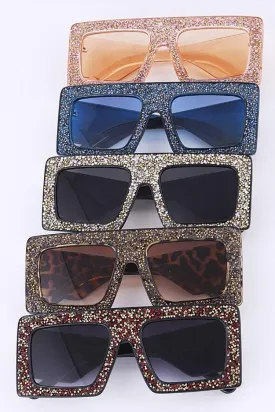 Druzy Plastic Square Sunglasses