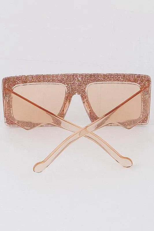Druzy Plastic Square Sunglasses