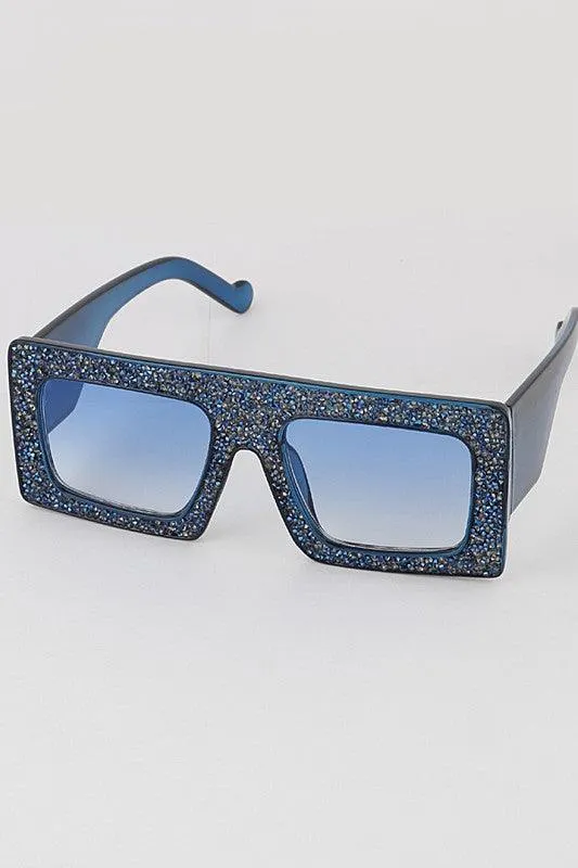 Druzy Plastic Square Sunglasses