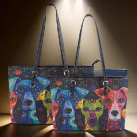 Exotic Whimsical Dog Art Durable Zipper Handbag