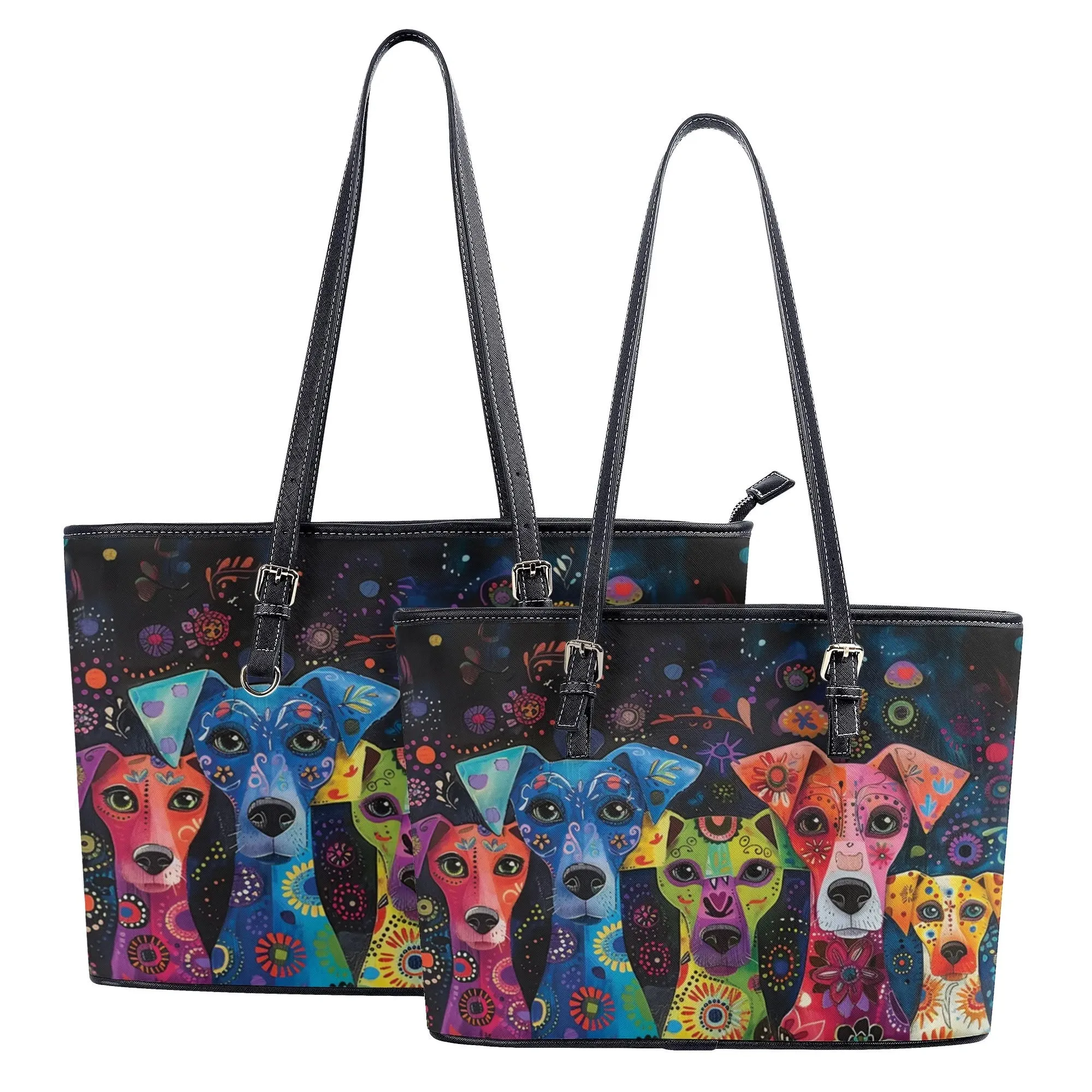 Exotic Whimsical Dog Art Durable Zipper Handbag