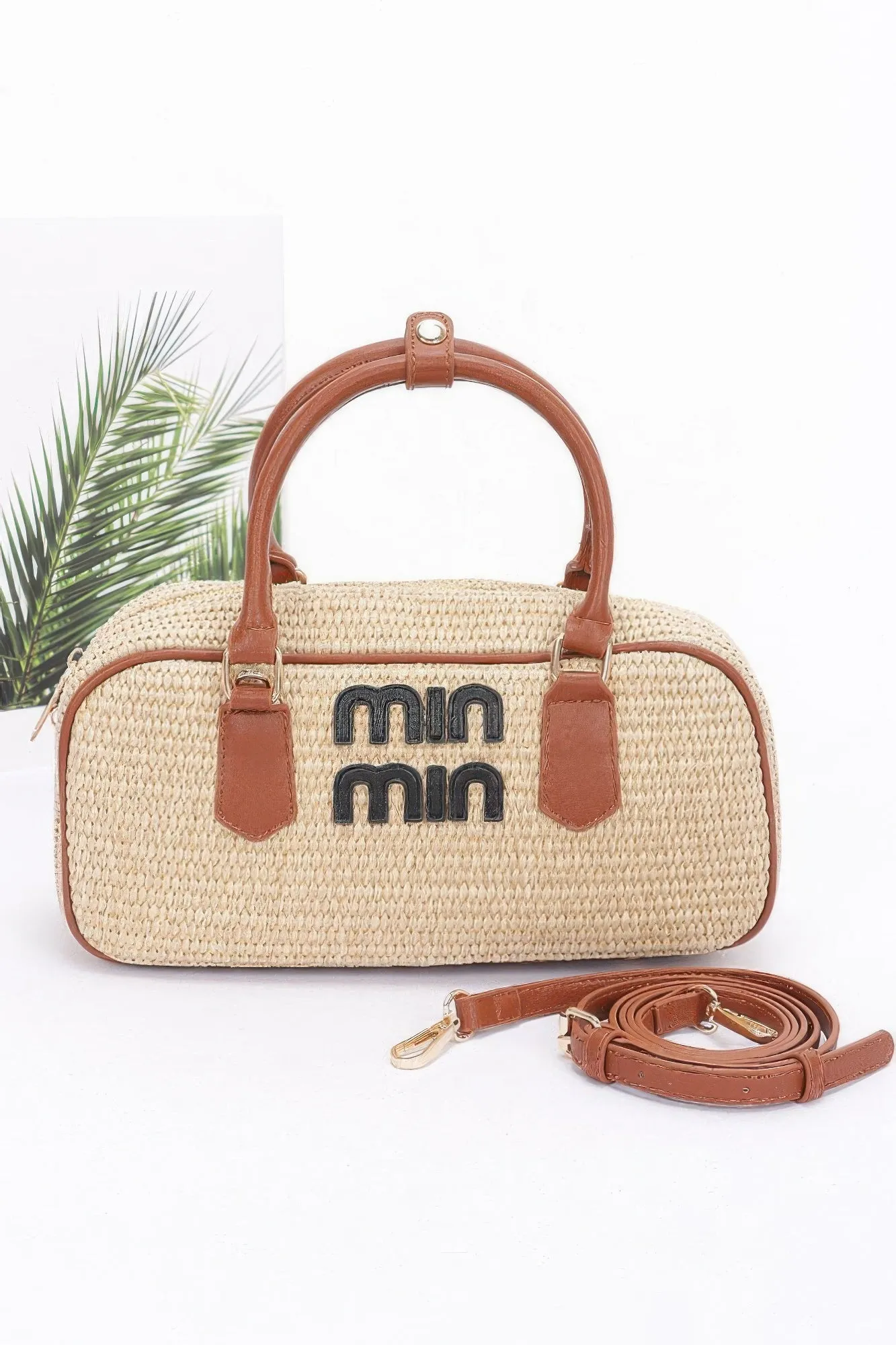Faux Straw Handbag