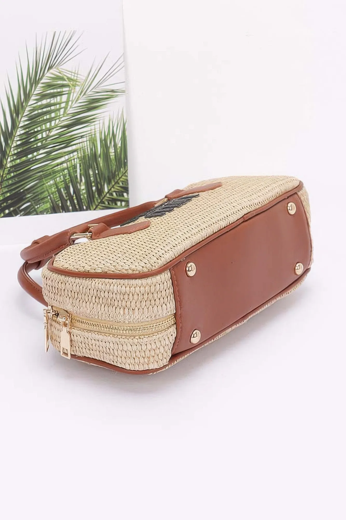 Faux Straw Handbag