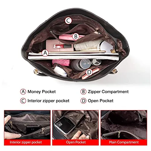 FOXER Large Leather Tote Handbags for Women, Split Cowhide, Rose Gold