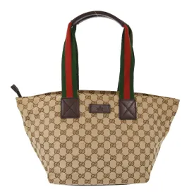 Gucci Beige Brown Sherry Gg Tote Handbag