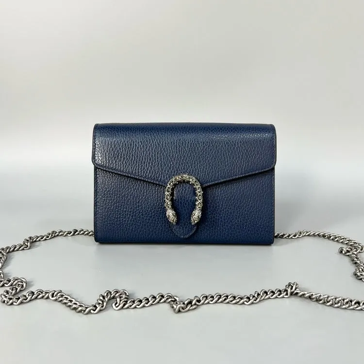 Gucci Dionysus Woc Rhinestone Blue Wallet on Chain