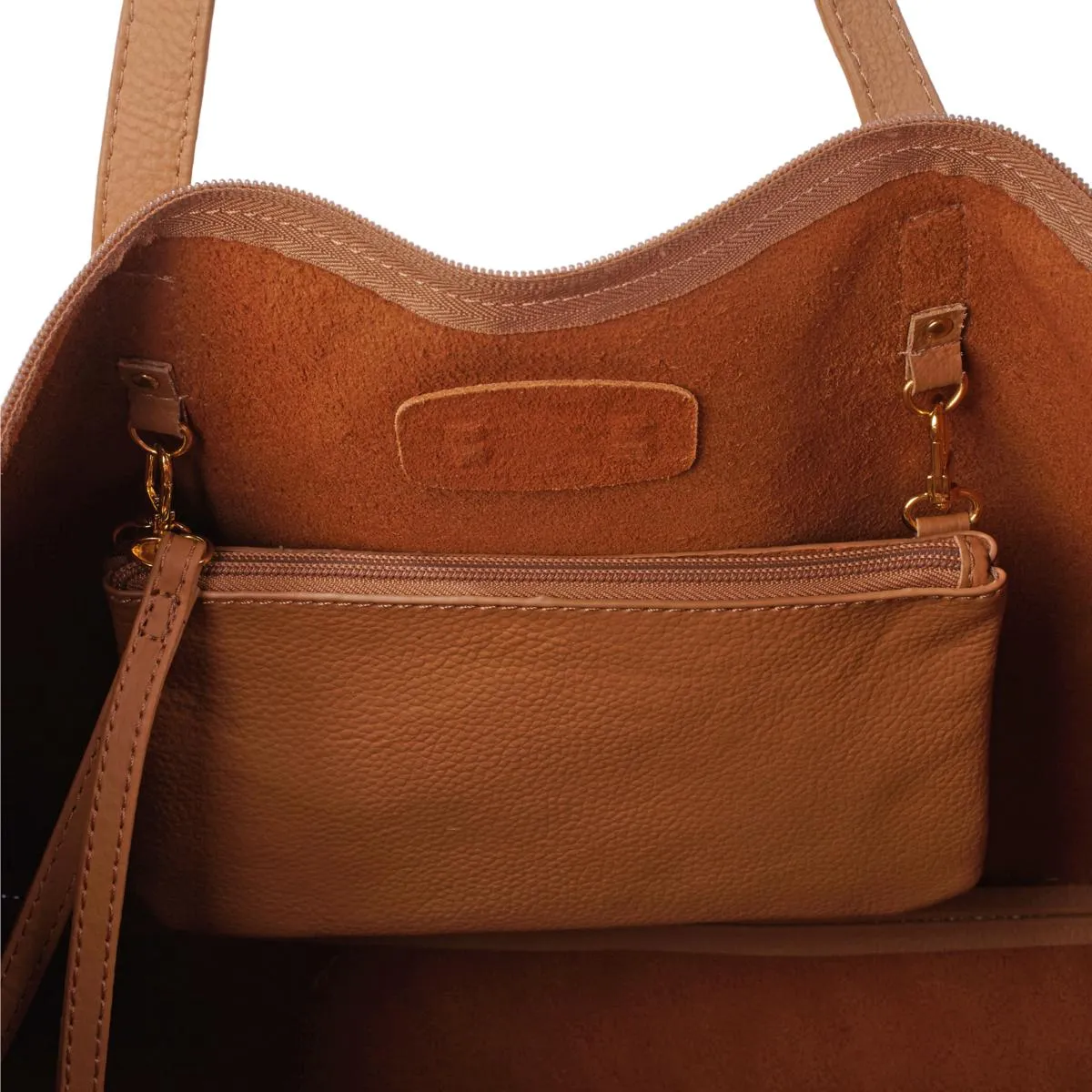 JOY Genuine Leather Smart Bag with RFID-Protected Clutch