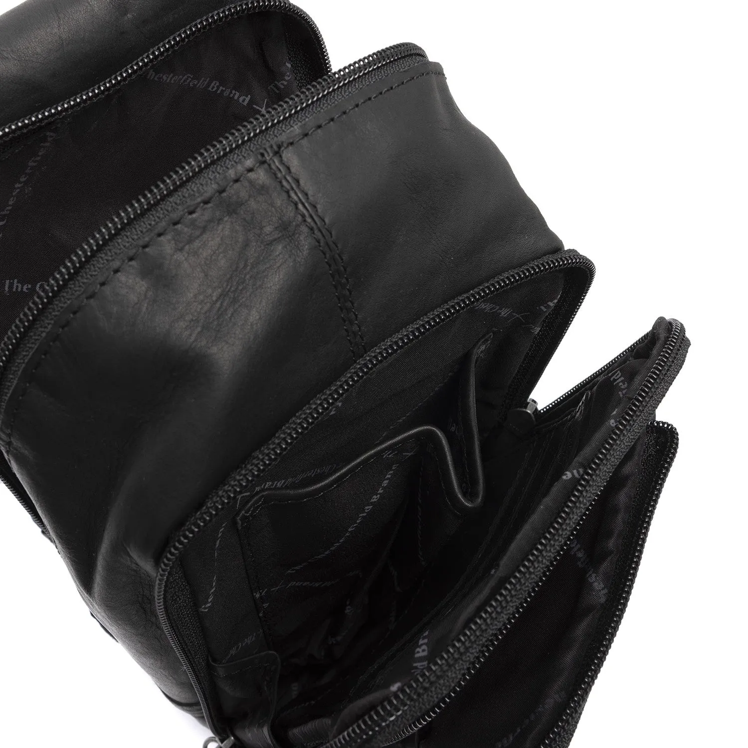 Leather Sling Bag Black Riga