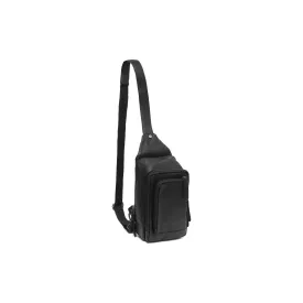 Leather Sling Bag Black Riga