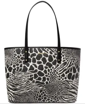 Michael Kors Women's Black Multi Signature Carter Large Open Tote
