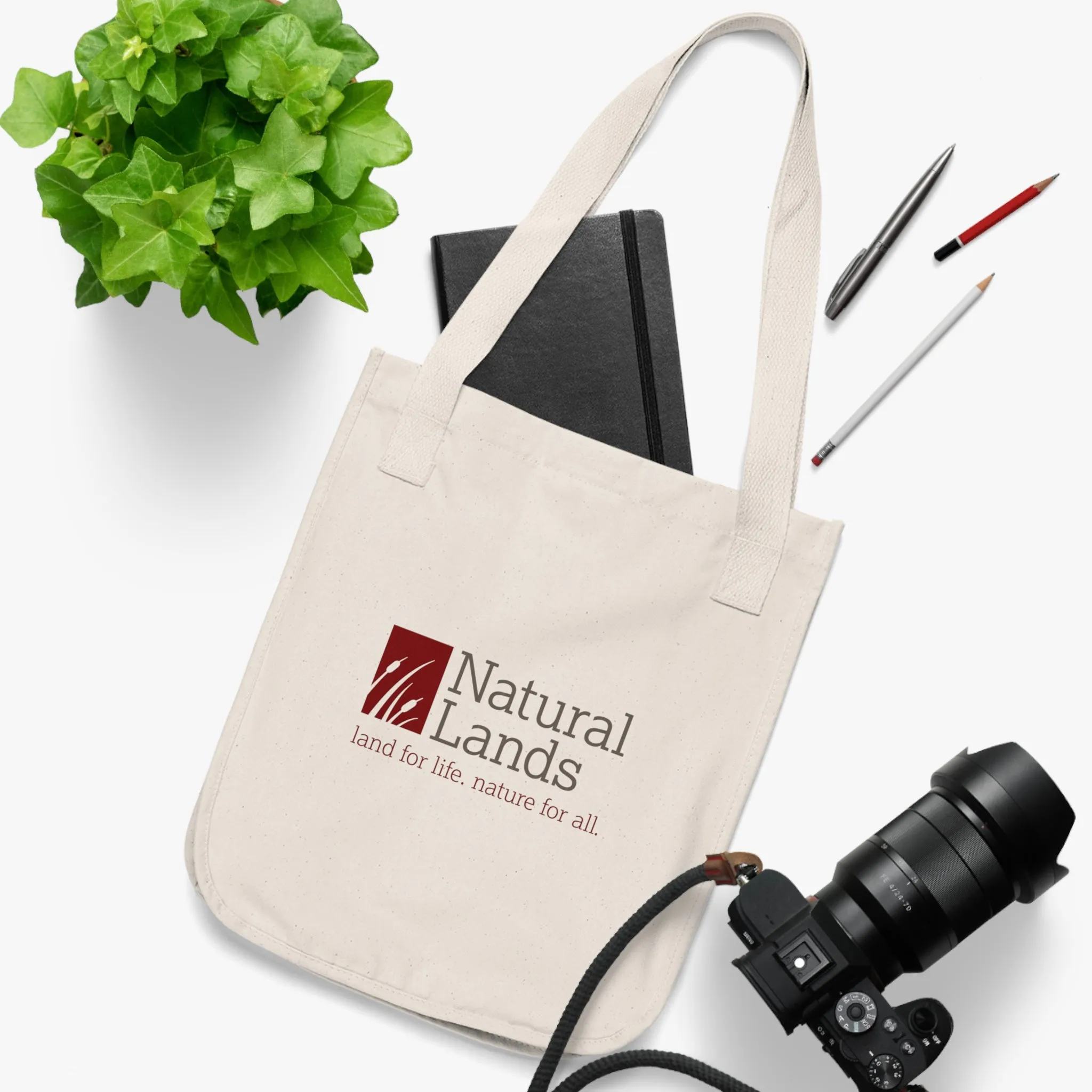 Natural Lands organic canvas tote bag