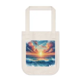 Nature view of a peaceful seaside town on a sunny day Organic Canvas Tote Bag