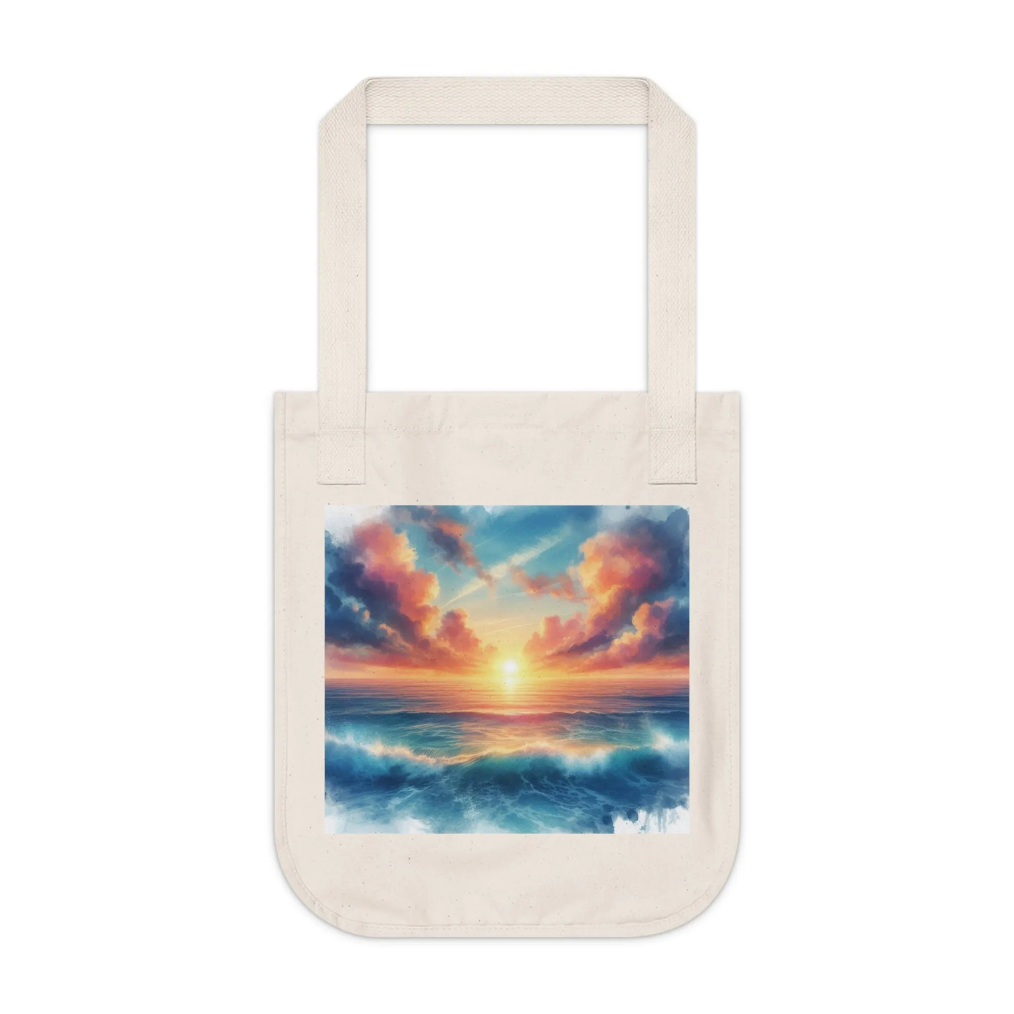 Nature view of a peaceful seaside town on a sunny day Organic Canvas Tote Bag