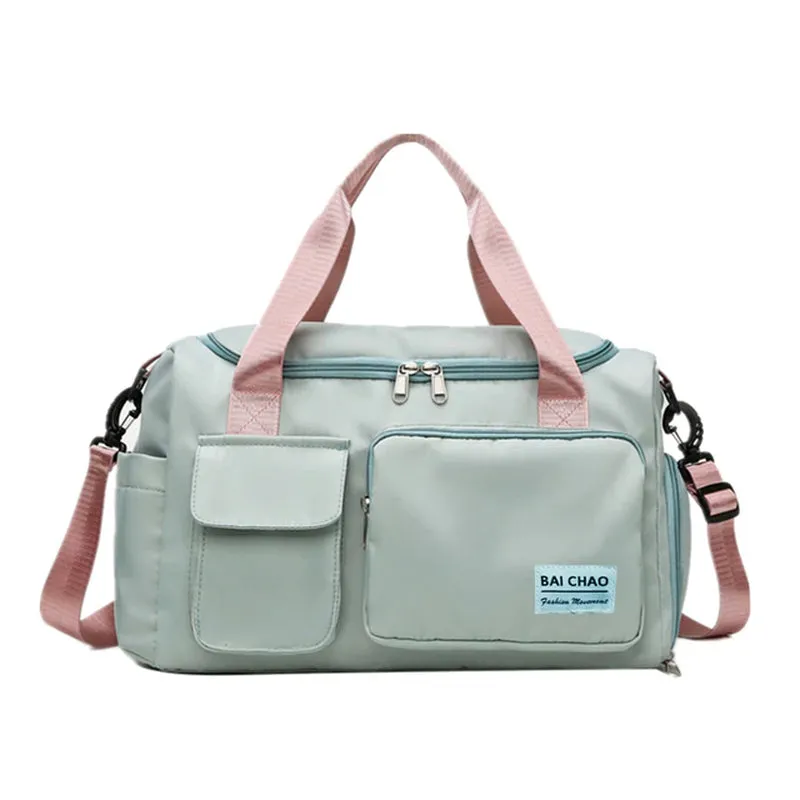 New Women Travel Bag Large Capacity Wet Dry Separation Yoga Gym Bag Waterproof Nylon Luggage Duffel Bag Fitness Sport Handbag