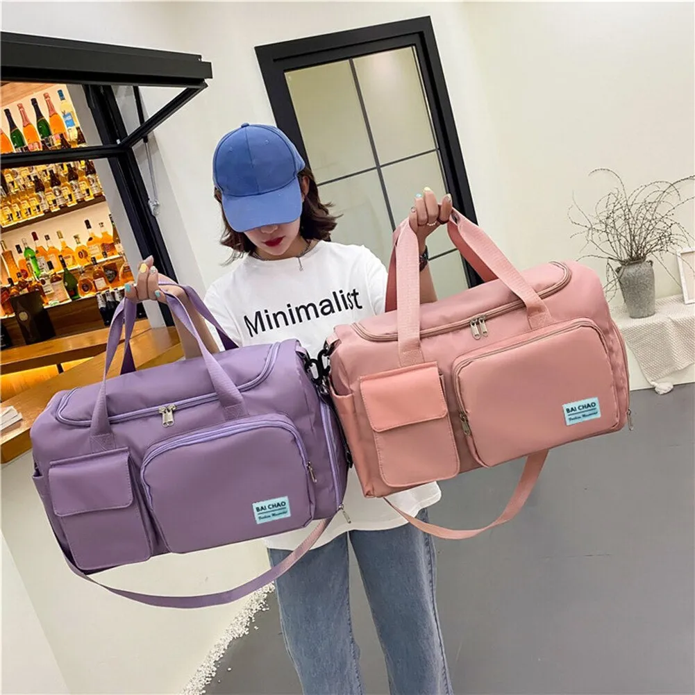 New Women Travel Bag Large Capacity Wet Dry Separation Yoga Gym Bag Waterproof Nylon Luggage Duffel Bag Fitness Sport Handbag
