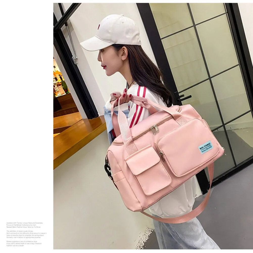 New Women Travel Bag Large Capacity Wet Dry Separation Yoga Gym Bag Waterproof Nylon Luggage Duffel Bag Fitness Sport Handbag