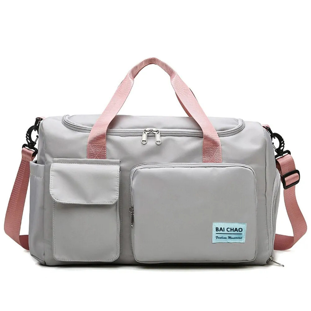 New Women Travel Bag Large Capacity Wet Dry Separation Yoga Gym Bag Waterproof Nylon Luggage Duffel Bag Fitness Sport Handbag
