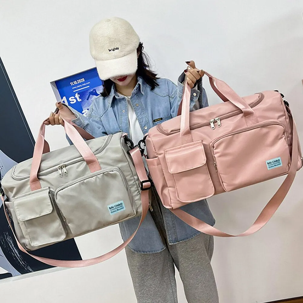 New Women Travel Bag Large Capacity Wet Dry Separation Yoga Gym Bag Waterproof Nylon Luggage Duffel Bag Fitness Sport Handbag