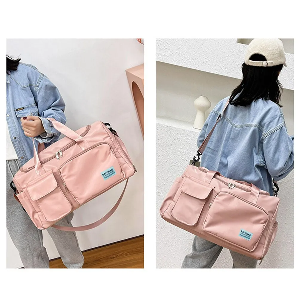 New Women Travel Bag Large Capacity Wet Dry Separation Yoga Gym Bag Waterproof Nylon Luggage Duffel Bag Fitness Sport Handbag