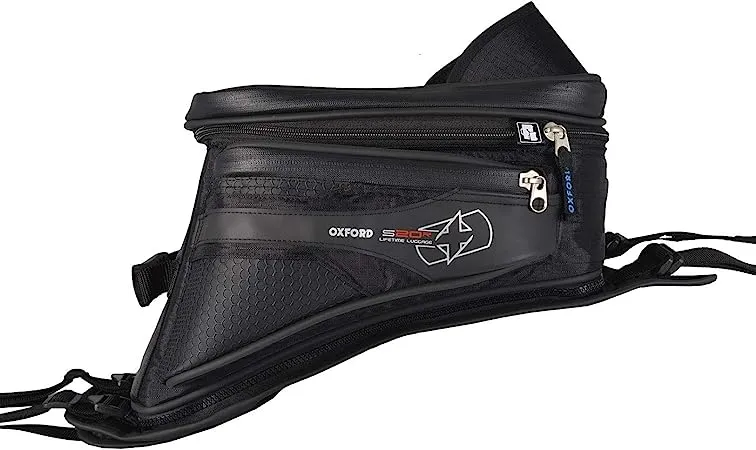 Oxford S20R Adventure Strap On Motorcycle Tank Bag Black