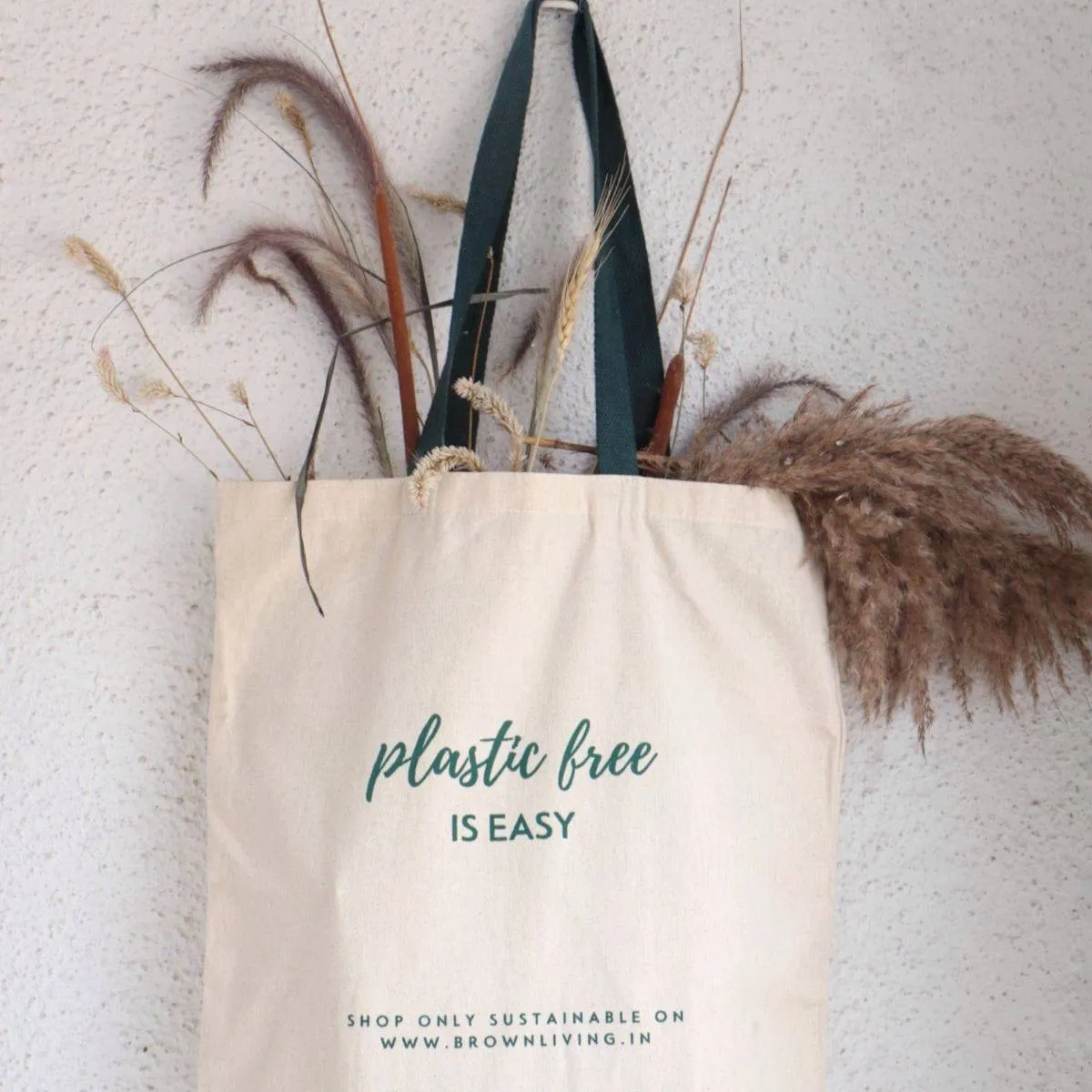 Reusable Cotton Tote Bag - Plastic Free Is Easy - Off White