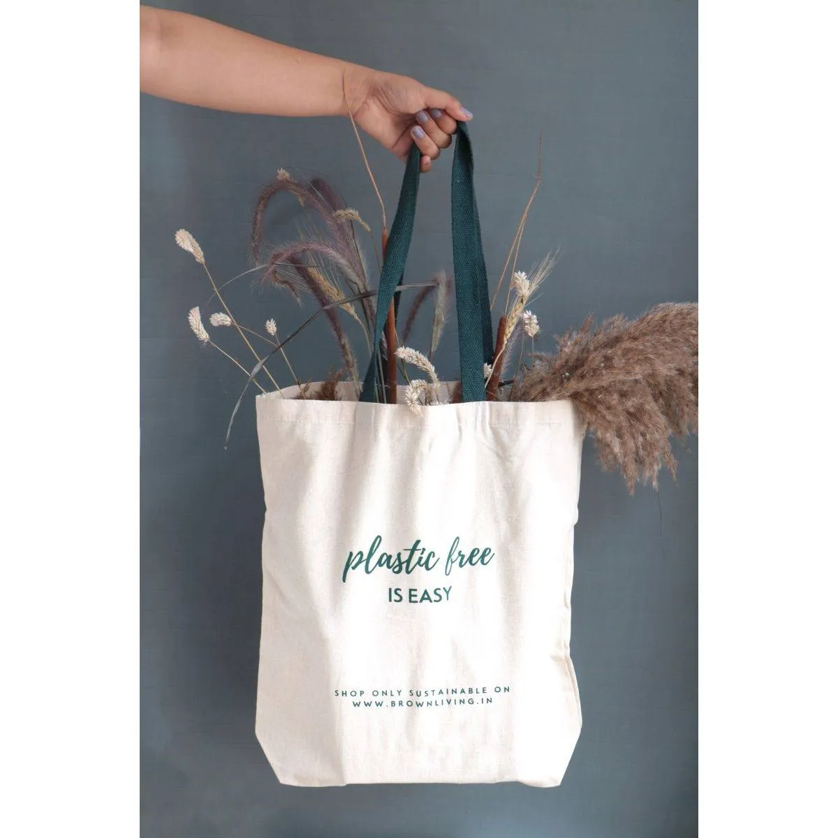 Reusable Cotton Tote Bag - Plastic Free Is Easy - Off White